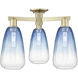 Brookhaven Almond 3 Light 23.5 inch Antique Brass Semi-Flush Mount Ceiling Light in Sapphire Blue Glass