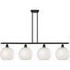 Ballston White Mouchette 4 Light 48.25 inch Matte Black Stem Hung Island Light Ceiling Light