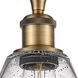 Ballston Cone 1 Light 12 inch Brushed Brass Semi-Flush Mount Ceiling Light in Seedy Glass