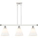 Ballston Ballston Cone LED 36 inch White and Polished Chrome Island Light Ceiling Light in Matte White Glass