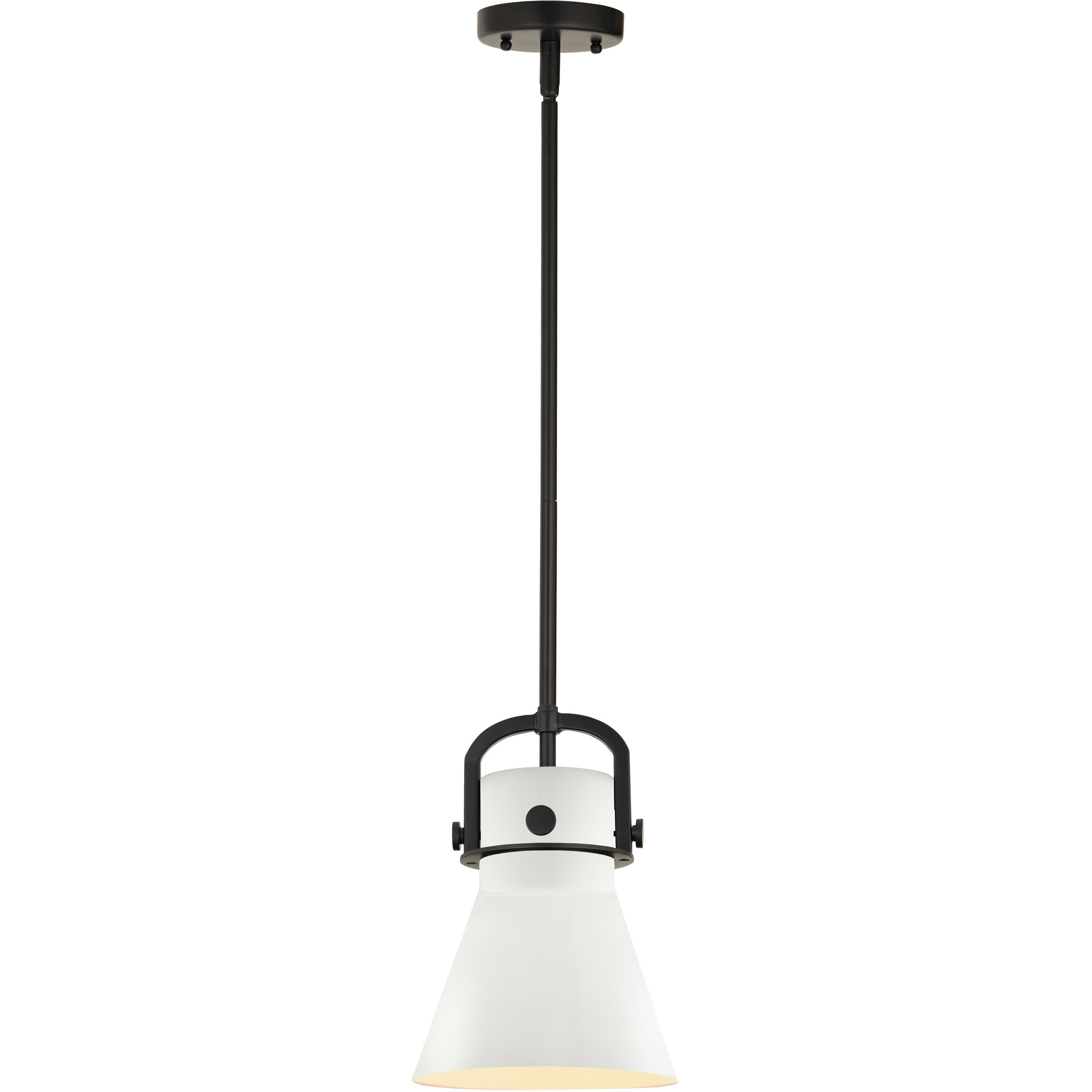 Newton Cone 1 Light 8 inch Matte Black Stem Hung Pendant Ceiling Light