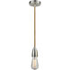 Fairchild Bare Bulb 1 Light 2 inch Satin Nickel Mini Pendant Ceiling Light in Copper, Fairchild