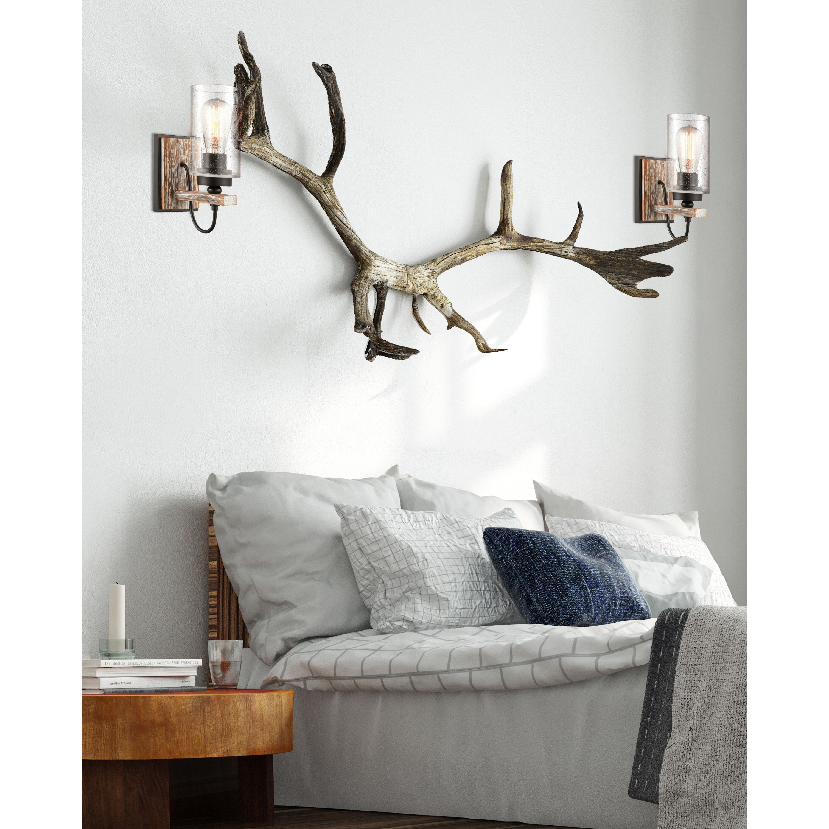 Paladin 1 Light 5 inch Matte Black Sconce Wall Light in Seedy Glass