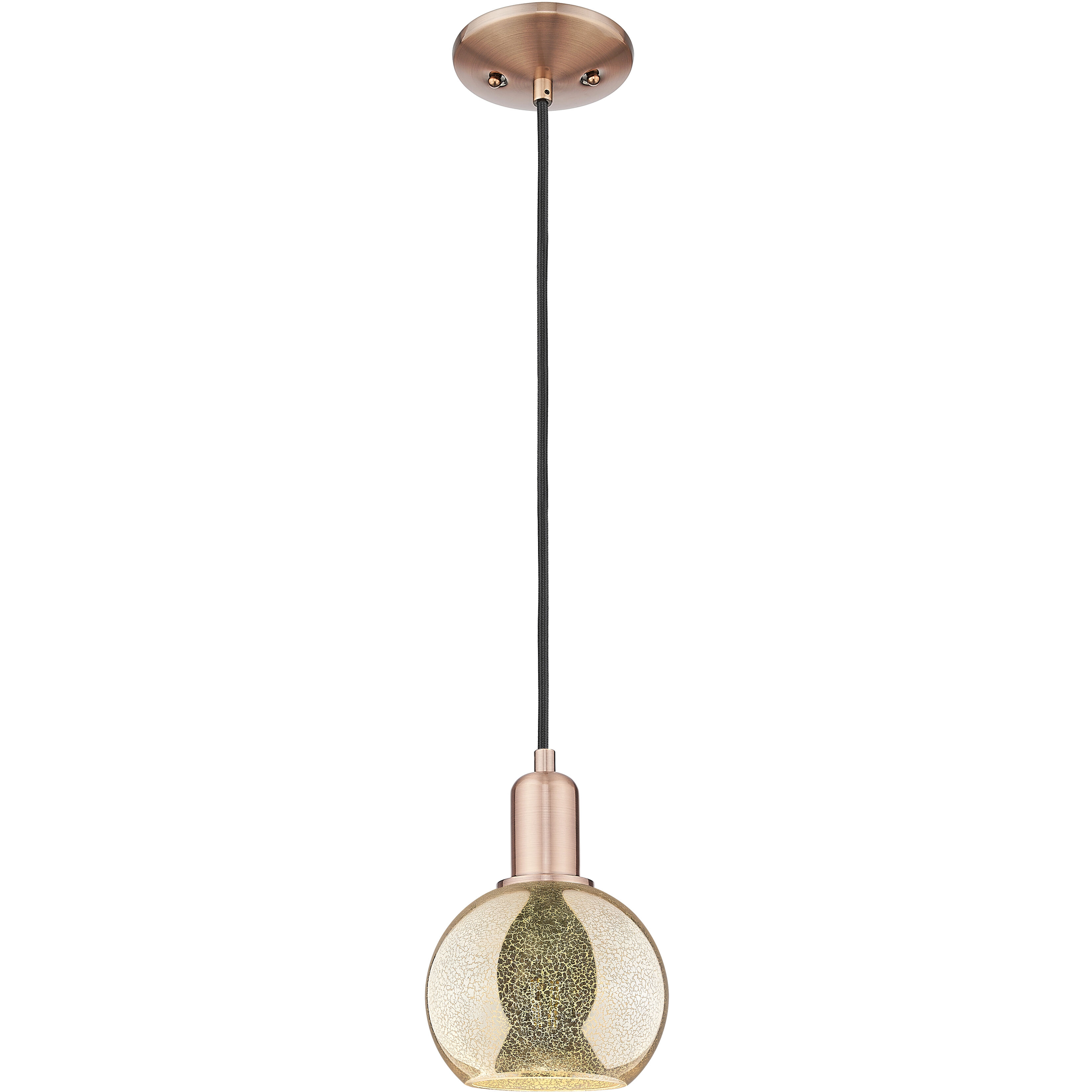 Arcadia Athens 1 Light 5.88 inch Antique Copper Mini Pendant Ceiling Light in Mercury