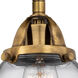 Nouveau 2 Small Bell LED 13 inch Black Antique Brass Bath Vanity Light Wall Light in Clear Glass