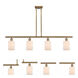 Ballston Hadley LED 48 inch Brushed Brass Island Light Ceiling Light in Matte White Glass, Ballston