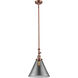 Franklin Restoration Cone 1 Light 12 inch Antique Copper Mini Pendant Ceiling Light in Incandescent, Plated Smoke, Franklin Restoration