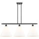 Ballston Ballston Cone 3 Light 39 inch Matte Black Island Light Ceiling Light in Matte White Glass