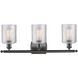 Ballston Cobbleskill 3 Light 26 inch Oil Rubbed Bronze Bath Vanity Light Wall Light in Clear Glass, Ballston