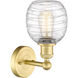 Belfast 1 Light 6 inch Satin Gold and Deco Swirl Sconce Wall Light