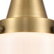 Franklin Restoration Dover 1 Light 5 inch Brushed Brass Flush Mount Ceiling Light in Matte White Glass