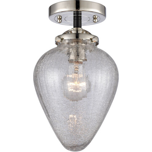 Nouveau Geneseo 1 Light 7 inch Black Polished Nickel Semi-Flush Mount Ceiling Light, Nouveau