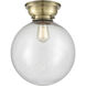 Aditi XX-Large Beacon 1 Light 12 inch Antique Brass Flush Mount Ceiling Light in Incandescent, Seedy Glass, Aditi