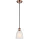 Ballston Brookfield 1 Light 6 inch Antique Copper Mini Pendant Ceiling Light in White Glass, Ballston