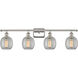 Ballston Belfast LED 36 inch Polished Nickel Bath Vanity Light Wall Light in Clear Crackle Glass, Ballston