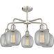 Belfast 5 Light 24 inch Satin Nickel and Clear Crackle Chandelier Ceiling Light