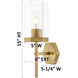 Downtown Urban Blakeley Wallchiere Wall Light in Brushed Brass, Light Smoke Glass