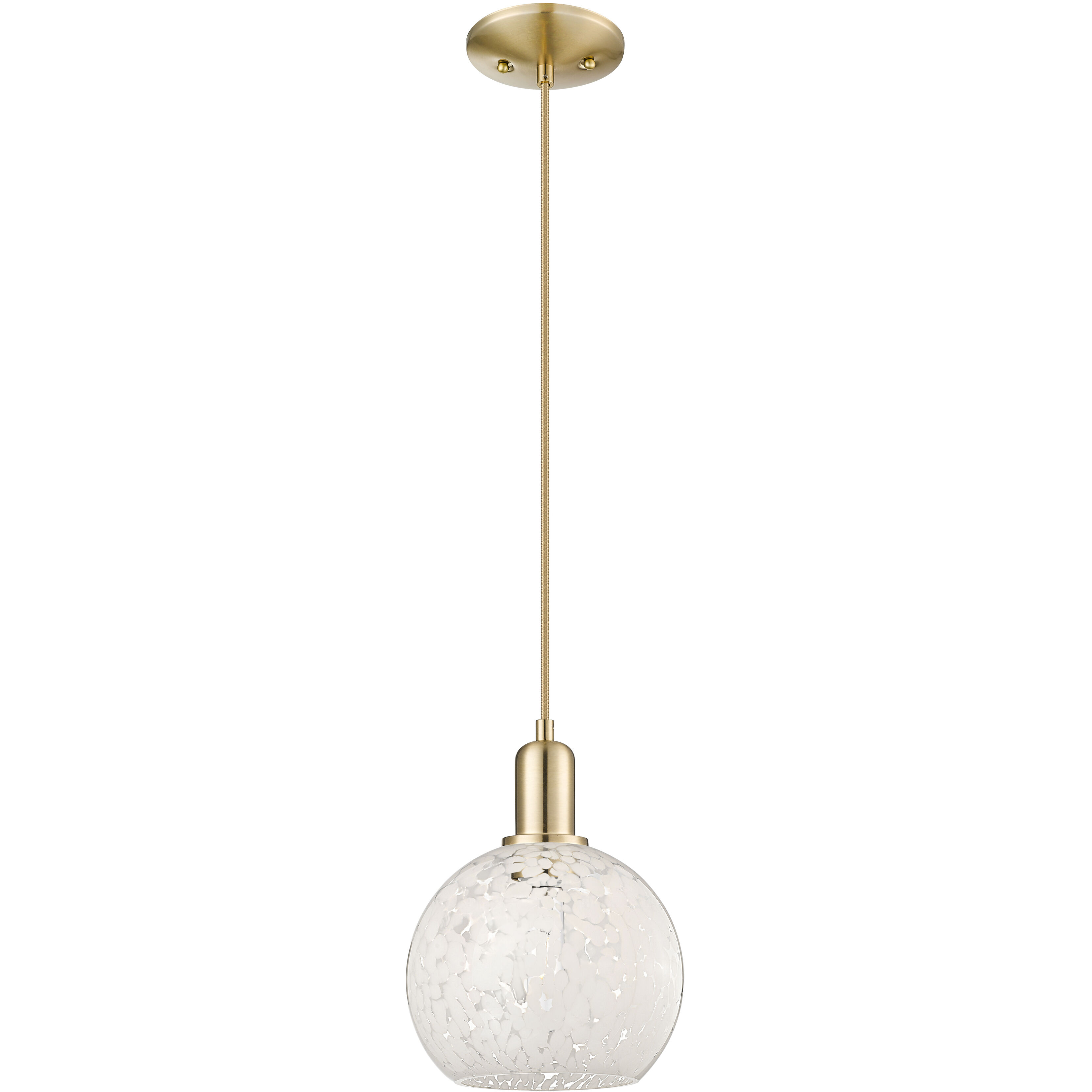 Arcadia White Mouchette 1 Light 8 inch Champagne Bronze Mini Pendant Ceiling Light