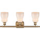 Ballston Ellery LED 26 inch Brushed Brass Bath Vanity Light Wall Light in White Glass, Ballston