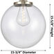Franklin Restoration Beacon 1 Light 16 inch Antique Copper Pendant Ceiling Light in Incandescent, Clear