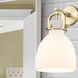 Downtown Urban Newton Bell Armed Sconce Wall Light in Brushed Brass, Matte White