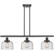 Ballston Large Bell LED 36 inch Oil Rubbed Bronze Island Light Ceiling Light in Seedy Glass, Ballston