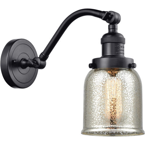 Franklin Restoration Small Bell LED 5 inch Matte Black Sconce Wall Light in Silver Plated Mercury Glass, Franklin Restoration