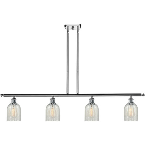 Ballston Caledonia LED 48 inch Polished Chrome Island Light Ceiling Light in Mouchette Glass, Ballston