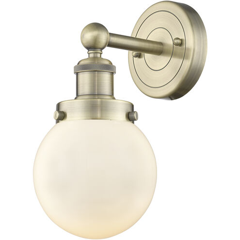 Beacon Sconce Wall Light in Antique Brass, Matte White