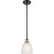 Ballston Castile LED 6 inch Black Antique Brass Pendant Ceiling Light in White Glass, Ballston
