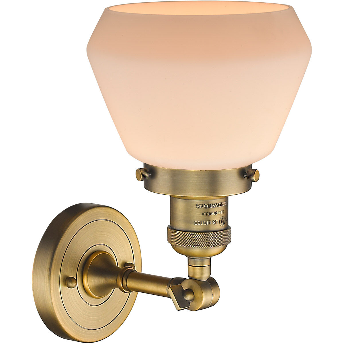 Franklin Restoration Fulton 1 Light 7 inch Brushed Brass Semi-Flush Mount Ceiling Light in Matte White Glass, Franklin Restoration