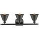 Ballston Smithfield 3 Light 26 inch Matte Black Bath Vanity Light Wall Light, Ballston