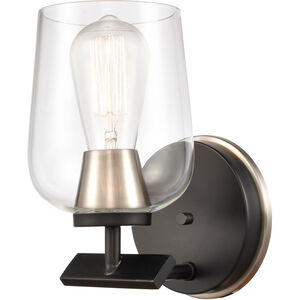 Remy LED 5 inch Black Satin Nickel Bath Vanity Light Wall Light in Clear Glass