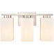 Juneau LED 17 inch Satin Nickel Bath Vanity Light Wall Light in White Rippled Glass