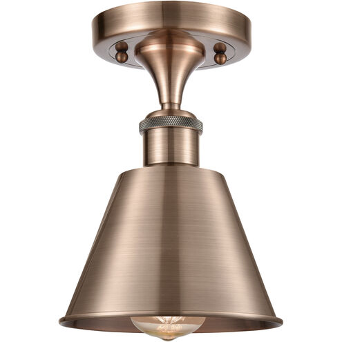 Ballston Smithfield 1 Light 7 inch Antique Copper Semi-Flush Mount Ceiling Light, Ballston