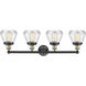 Fulton 4 Light 33.5 inch Black Antique Brass Bath Vanity Light Wall Light in Clear Glass