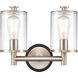 Marlowe 2 Light 13.63 inch Black Satin Nickel Bath Vanity Light Wall Light