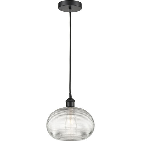 Edison Ithaca 1 Light 10 inch Matte Black Cord Hung Mini Pendant Ceiling Light