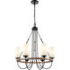 Paladin LED 25 inch Matte Black Chandelier Ceiling Light in White Glass