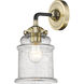 Nouveau Canton 1 Light 6 inch Black Antique Brass Sconce Wall Light in Seedy Glass, Nouveau