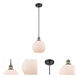 Ballston Athens 1 Light 8 inch Black Antique Brass Mini Pendant Ceiling Light in Matte White Glass, Ballston