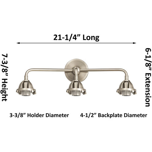 Nouveau 2 Appalachian 3 Light 26 inch Polished Nickel Bath Vanity Light Wall Light