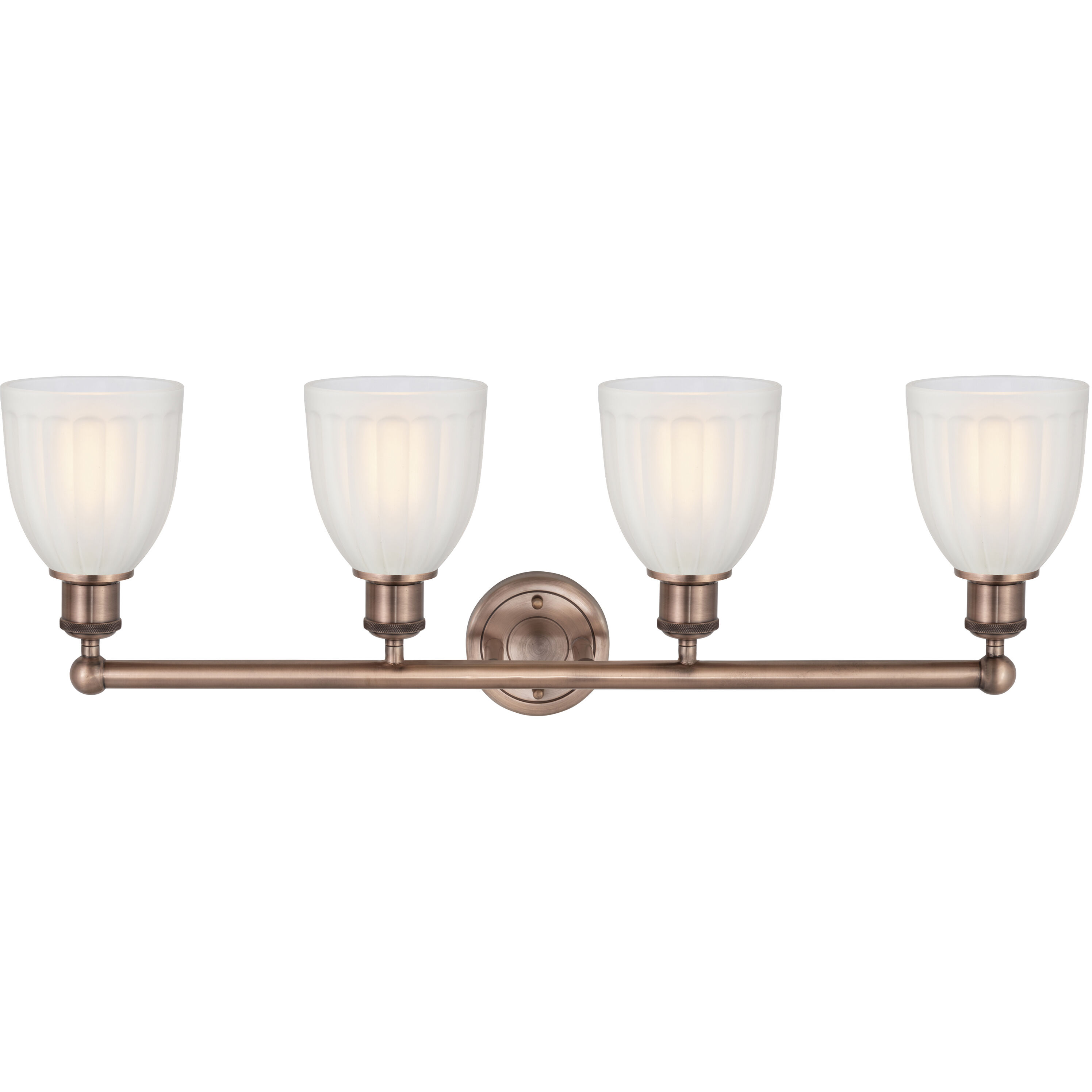 Brookfield 4 Light 32.75 inch Antique Copper Bath Vanity Light Wall Light in White
