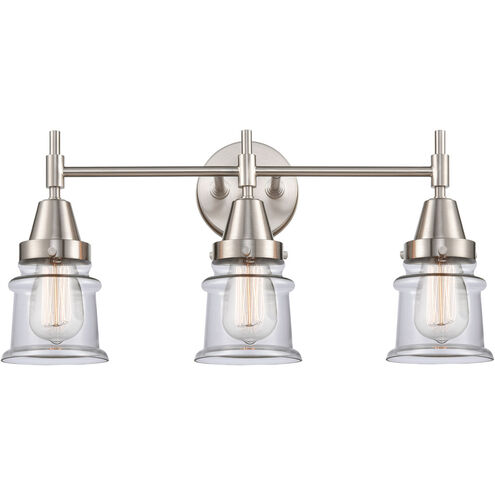 Caden 3 Light 23 inch Satin Nickel Bath Vanity Light Wall Light in Clear Glass