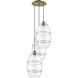 Ballston Vaz 3 Light 16.5 inch Antique Brass Cord Hung Multi Pendant Ceiling Light