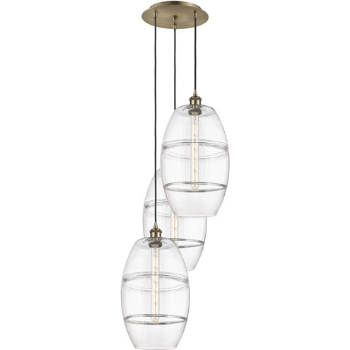 Ballston Vaz 3 Light 16.5 inch Antique Brass Cord Hung Multi Pendant Ceiling Light
