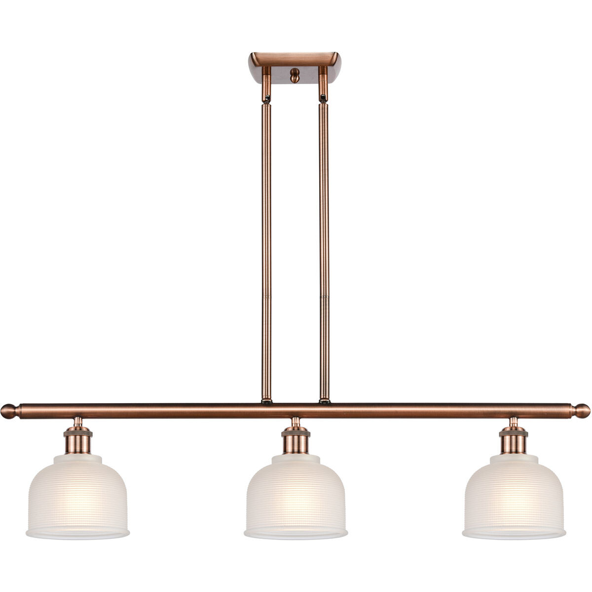 Ballston Dayton LED 36 inch Antique Copper Island Light Ceiling Light in White Glass, Ballston