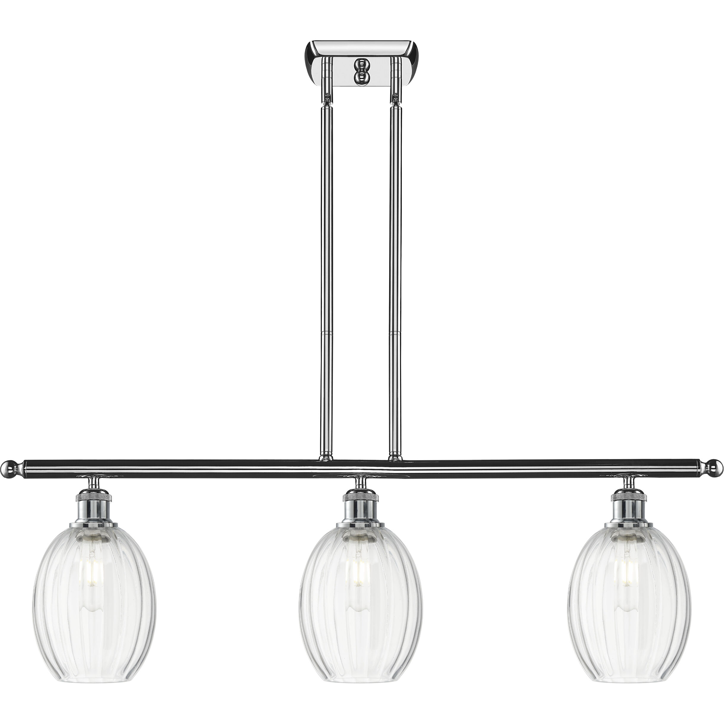 Ballston Preston Island Light Ceiling Light in Polished Chrome, Clear Glass