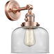 Franklin Restoration Large Bell LED 8 inch Antique Copper Sconce Wall Light, Franklin Restoration