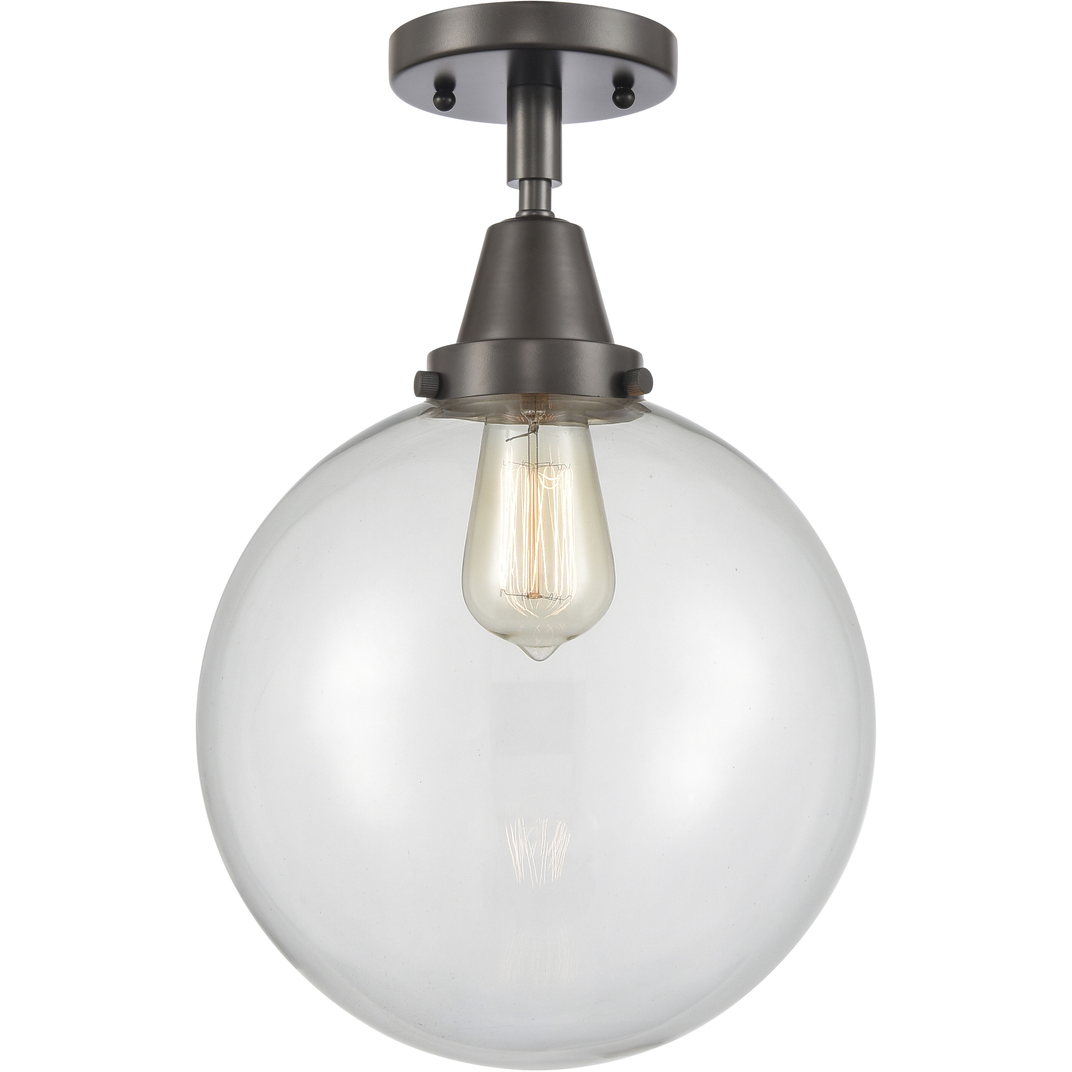 Downtown Urban Beacon LED 10 inch Oil Rubbed Bronze Flush Mount Ceiling Light in Clear